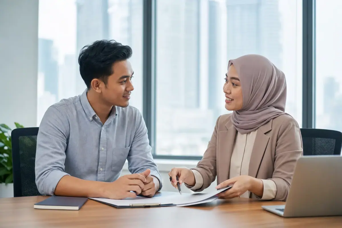 Loan adviser discussing personal and business loan options